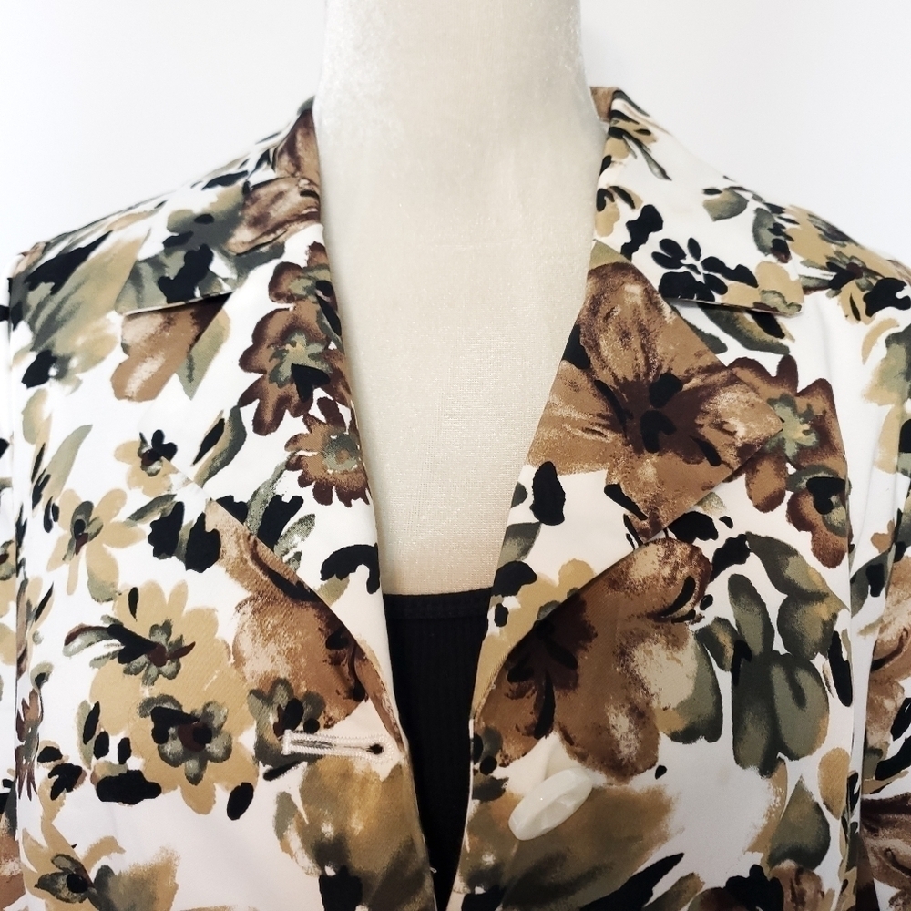 Style Works floral print blazer jacket size 8 - Picture 2 of 12